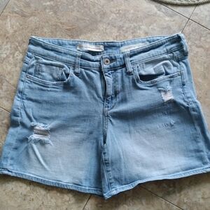 Pilcro and the Letterpress Slim Boyfriend distressed denim shorts, size 29